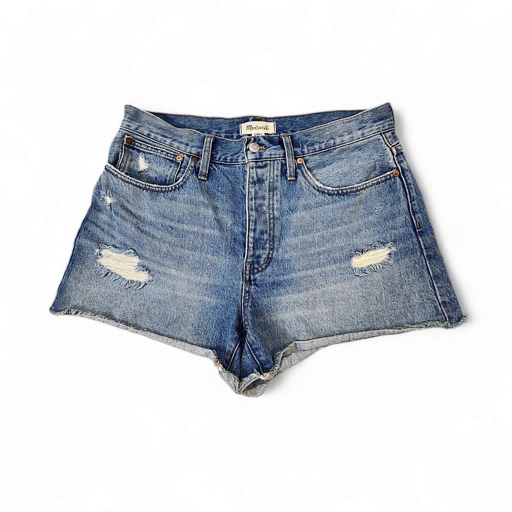Madewell Jean Shorts Curvy Relaxed Denim High Rise Medium Wash Womens Size 27